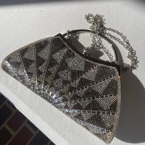 Art Deco Style Elegant Silver Clutch Bag